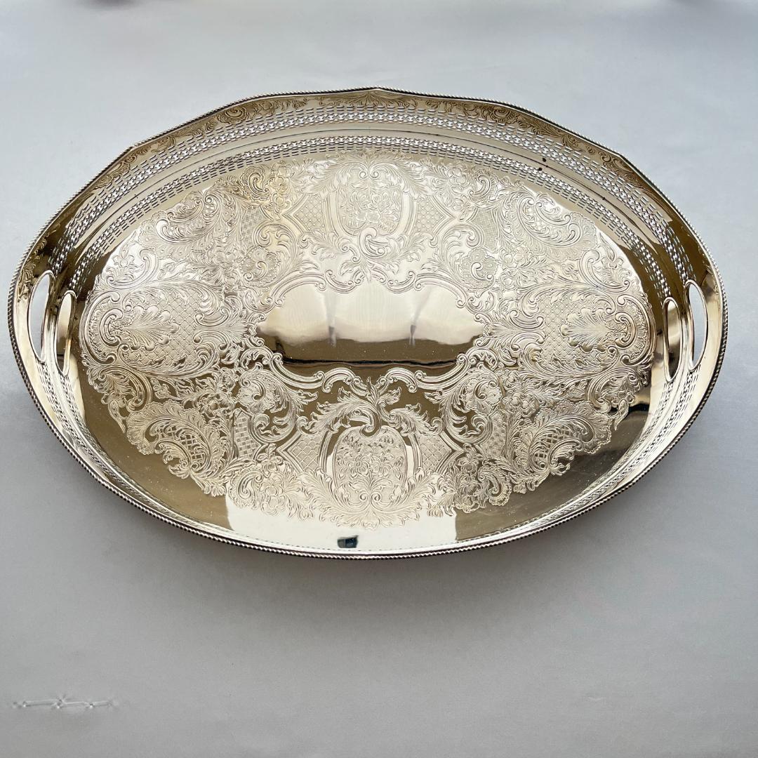 【Mappin&Webb】 マッピンアンドウェッブ ギャラリートレー 45cm