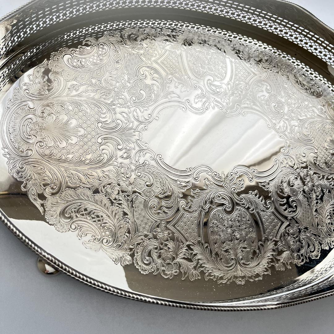 【Mappin&Webb】 マッピンアンドウェッブ ギャラリートレー 45cm