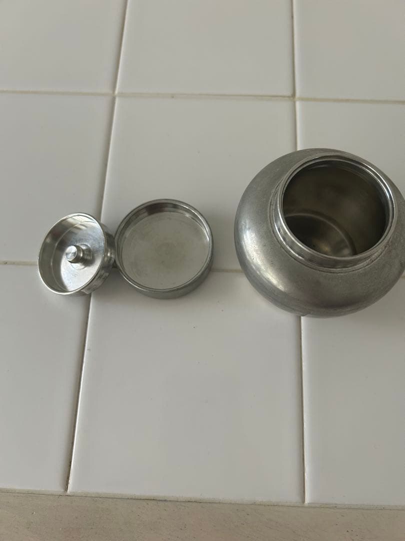 英祥堂製　茶筒　錫製