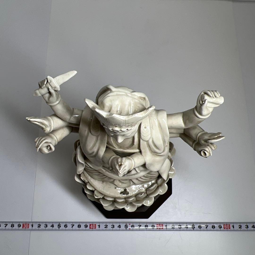 中国古窯　徳化窯　白磁観音　台込高さ約28㎝　東Y7-1023☆2Fトヒサ