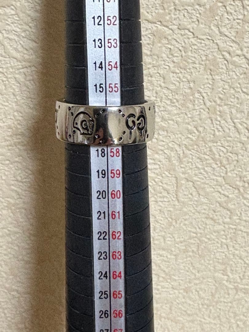 GUCCI ゴースト スカル リング ワイド　刻印サイズ:18号【箱/ポーチ付】