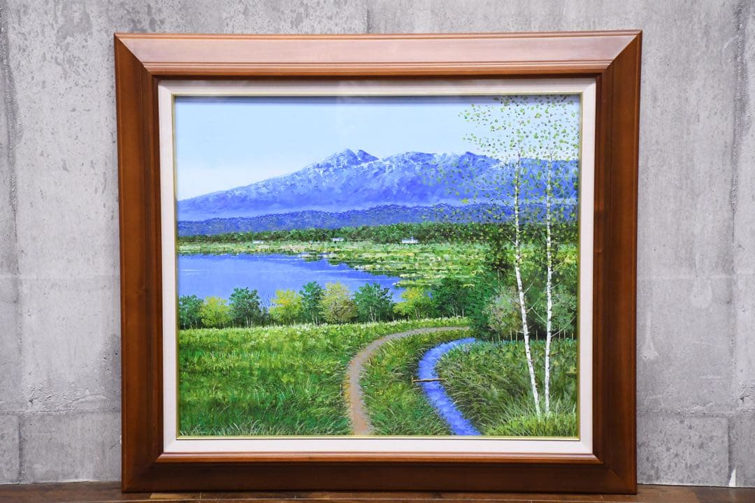 EHK88 真作保証 太田孝 信州風景 10号 油彩画 額装 肉筆 風景画