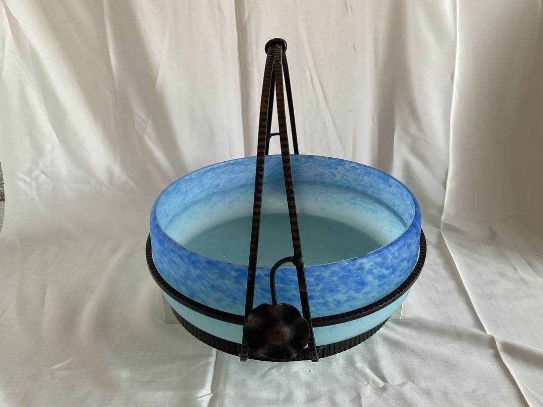 アンティーク美品！！「アイアン・ガラス　バスケット」France