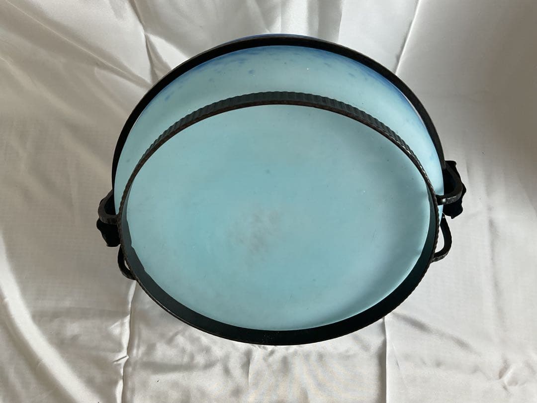 アンティーク美品！！「アイアン・ガラス　バスケット」France