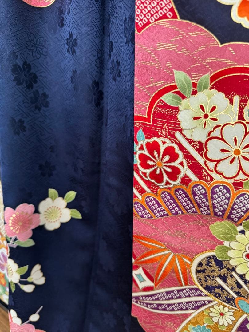 専用です　4点セットLサイズ松竹梅に牡丹菊模様刺繍振袖(684)