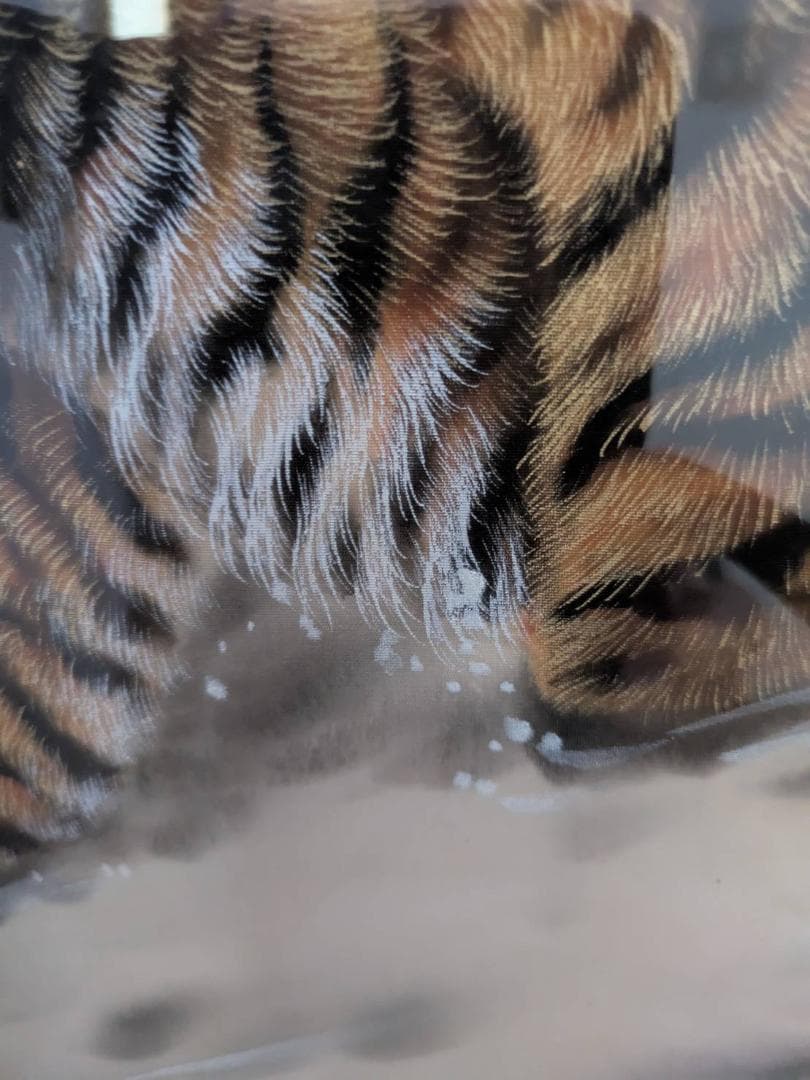 金箔の虎の絵　阪神タイガース優勝記念　縁起物　絵画　掛け軸　真作　川島玉翠