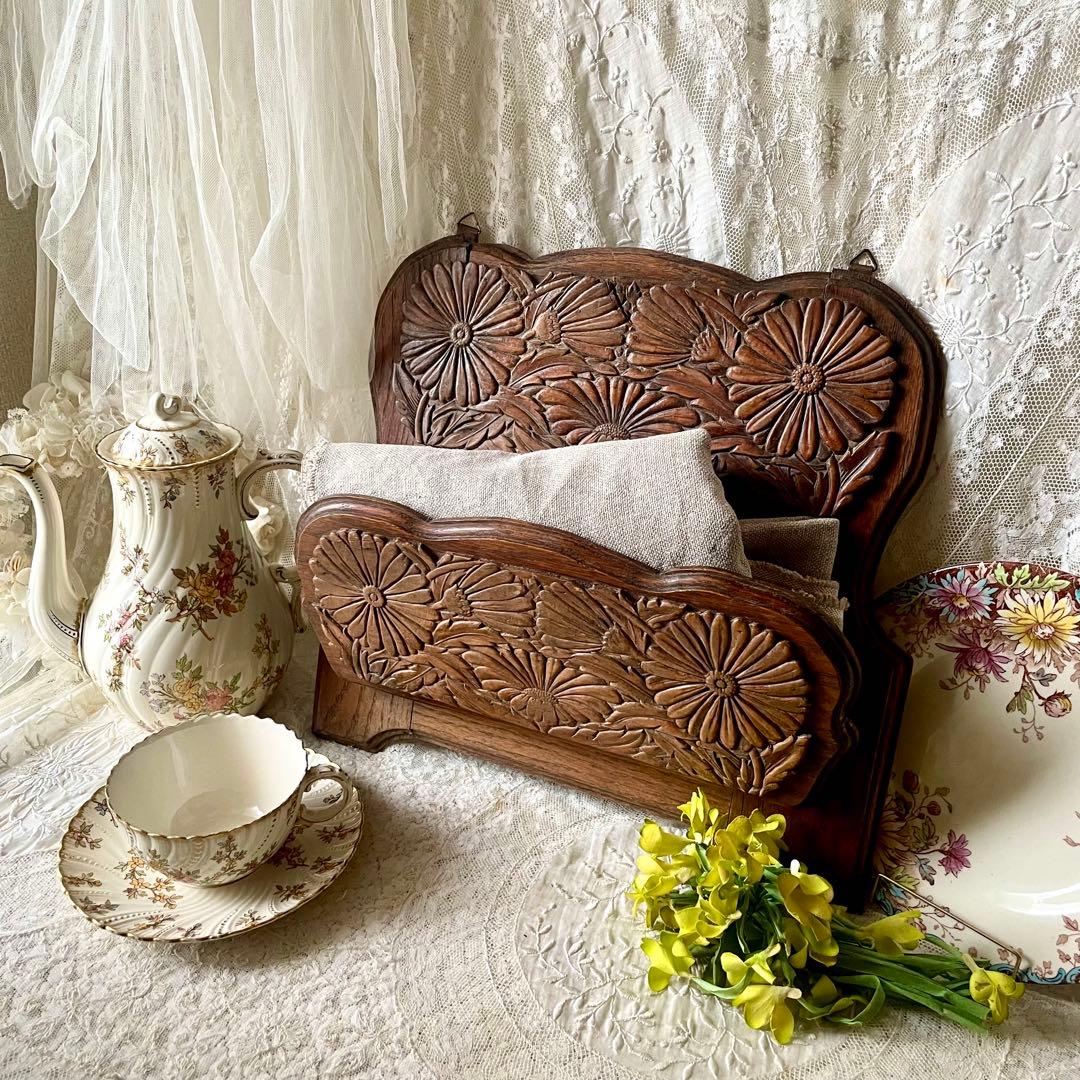 19世紀イギリスアンティーク壁掛け木製レターラック　家具シェルフステーショナリー