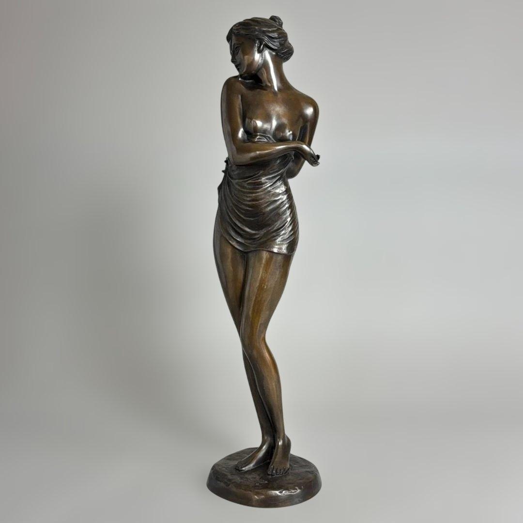 竹中正晴 ブロンズ像 女性像 裸婦 はじらい 高岡銅器 彫刻 高さ62cm 美術