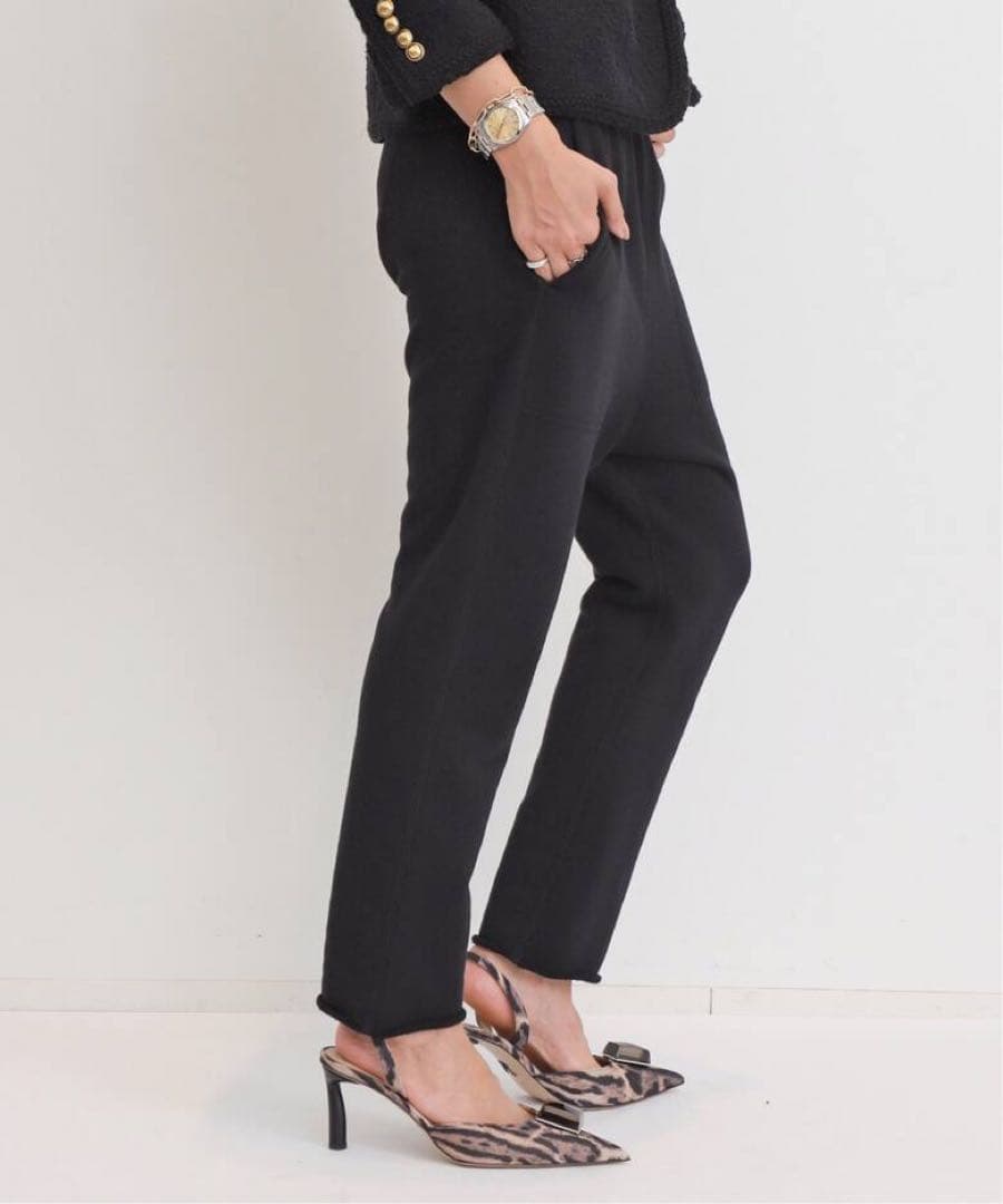 【L'Appartement】サルエル　スウェットパンツ　ブラック　サイズ38