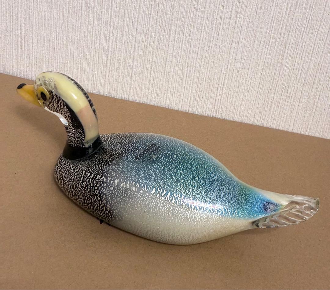 ムラーノ Murano アートガラス ガラスオブジェ アヒル マガモ 水鳥 置物