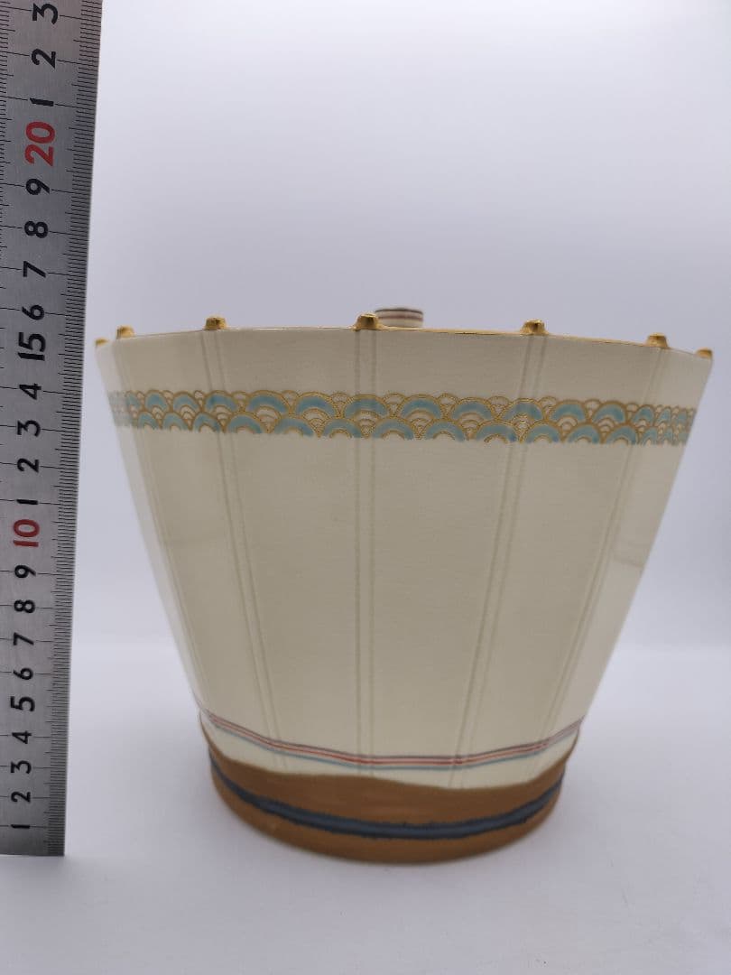 c279【新品・未使用】水指 仁清笠形 中村秋峰 木箱 茶道具