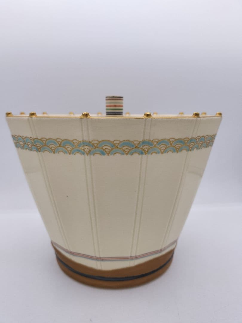 c279【新品・未使用】水指 仁清笠形 中村秋峰 木箱 茶道具