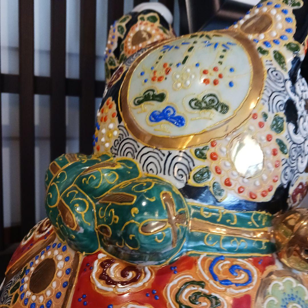 九谷焼盛絵招き猫　高さ４５cm