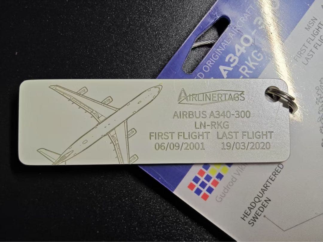 SK SAS航空 Airlinertags A340-313 3等分コンビ色