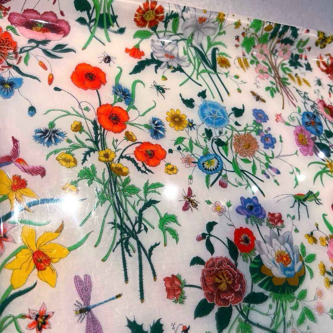 GUCCI フローラトレイ　美品　希少品　イタリア製　大型スクエア盆