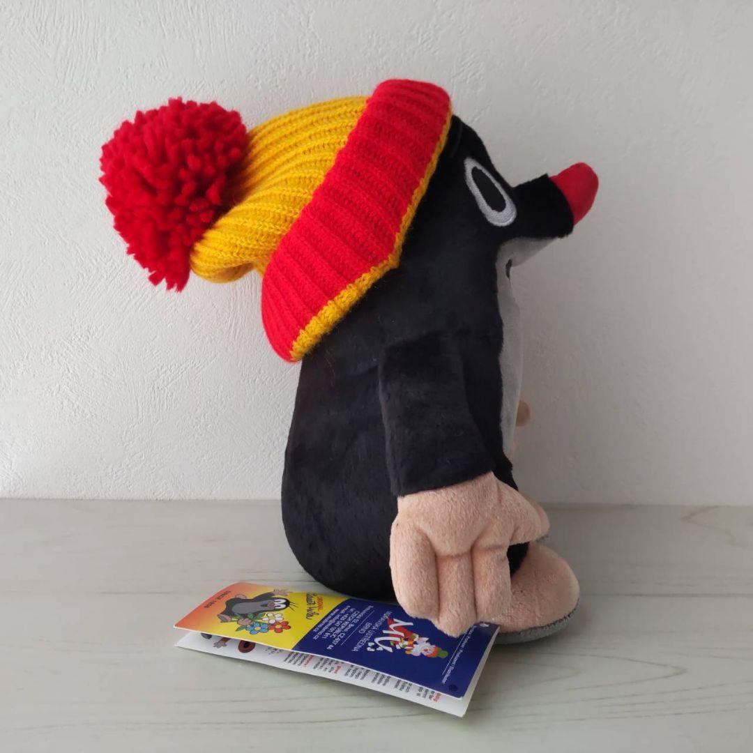 新品　チェコ　もぐらのクルテク　ぬいぐるみ 25cmサイズ 帽子 レッド