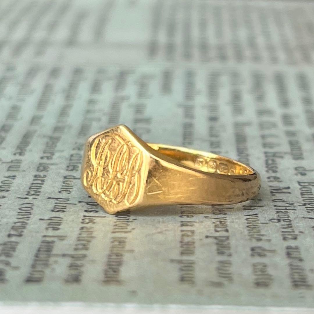 Special 超希少　英国　イギリス　アンティーク　22金　シグネットリング
