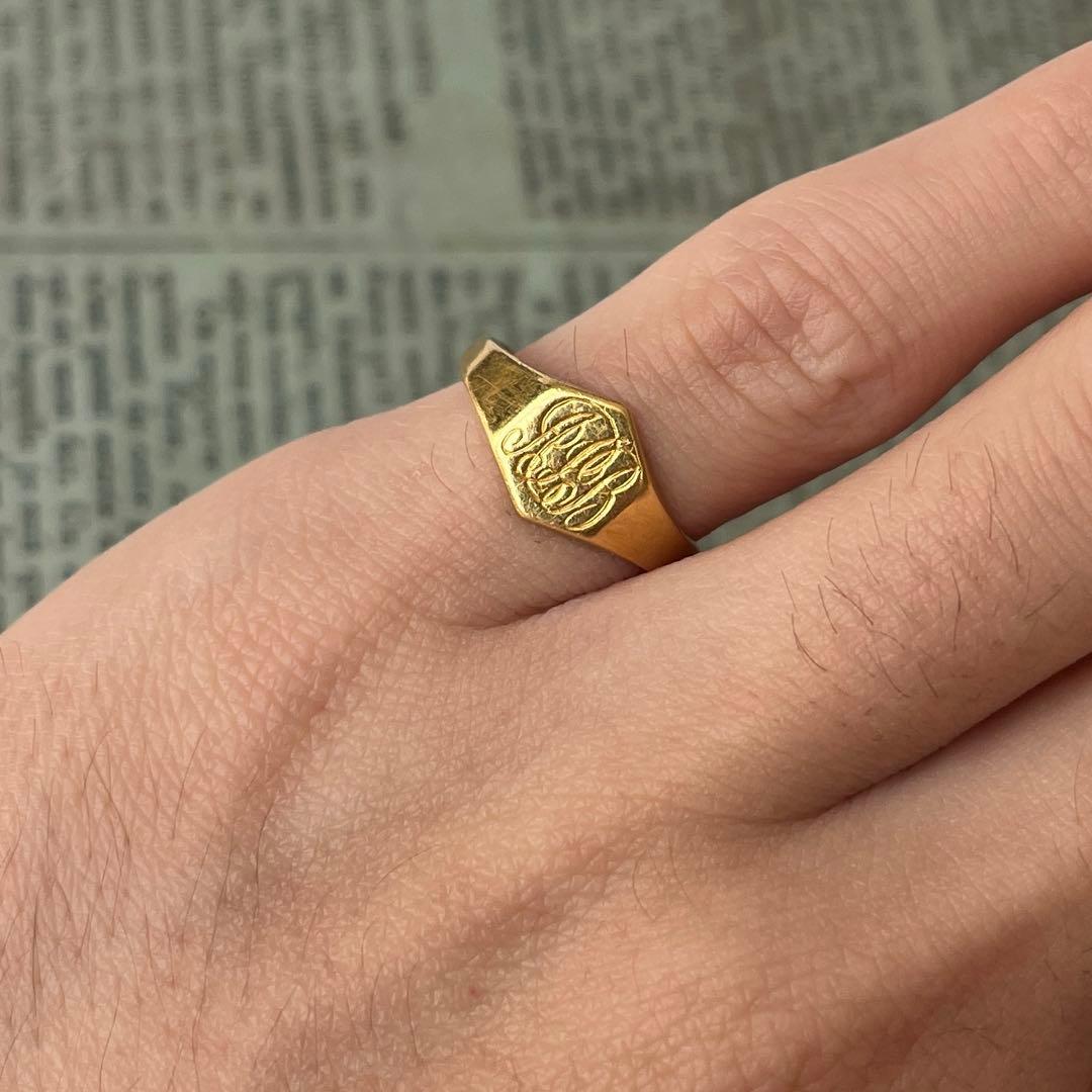 Special 超希少　英国　イギリス　アンティーク　22金　シグネットリング