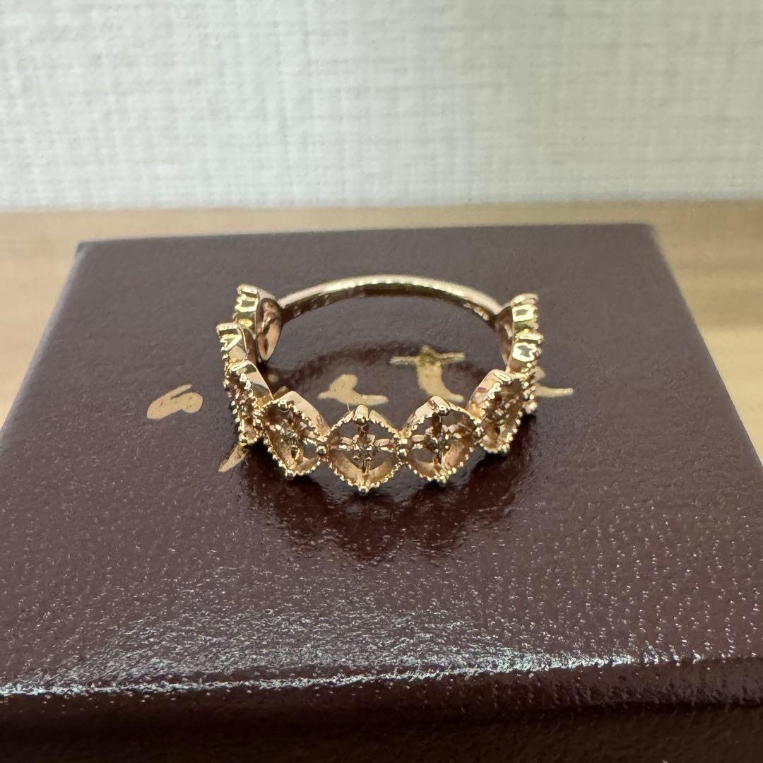 agete k10 透かしダイヤモンドリング