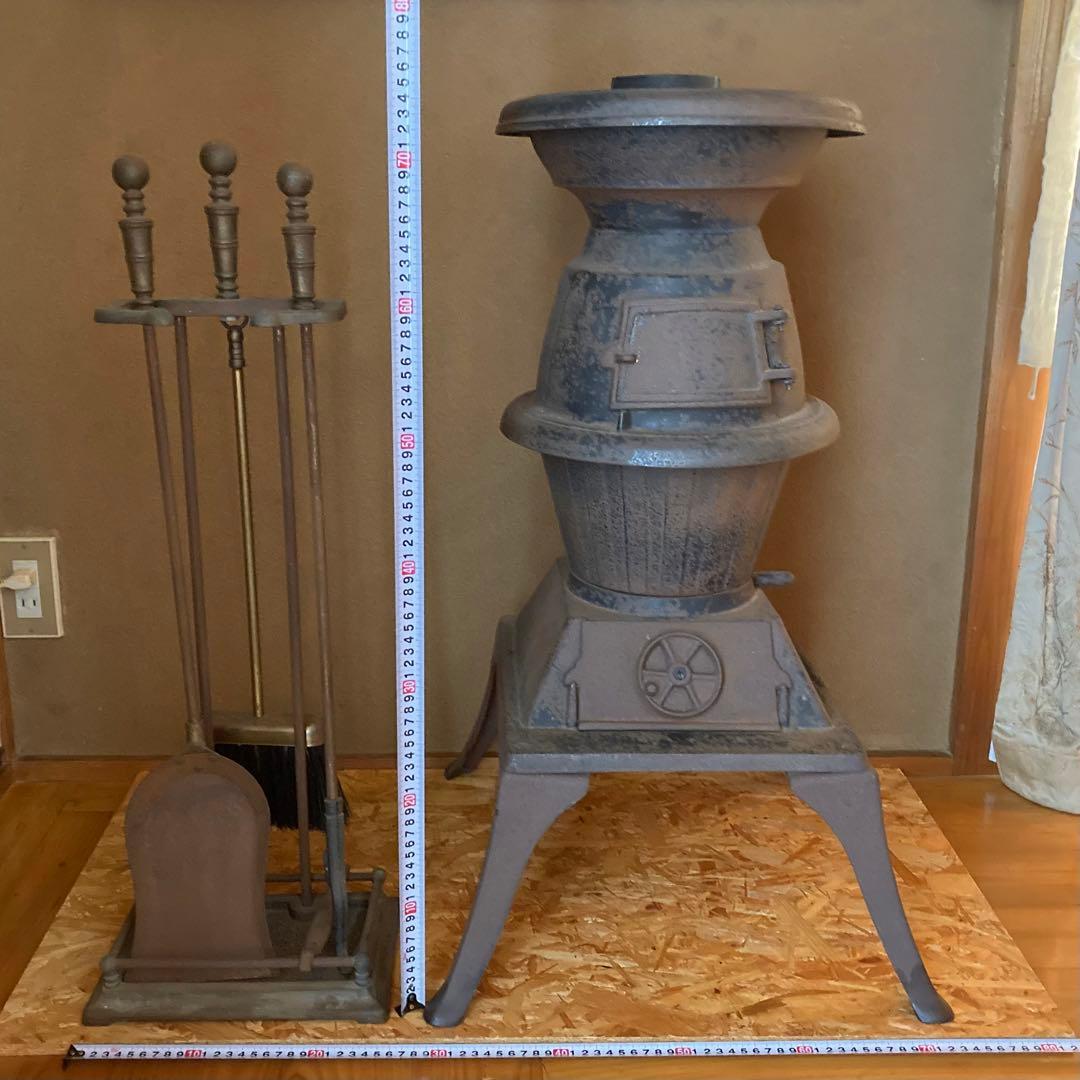 古い薪ストーブ だるまストーブ 鋳物 鉄製 暖炉 置物 レトロ ヴィンテージ