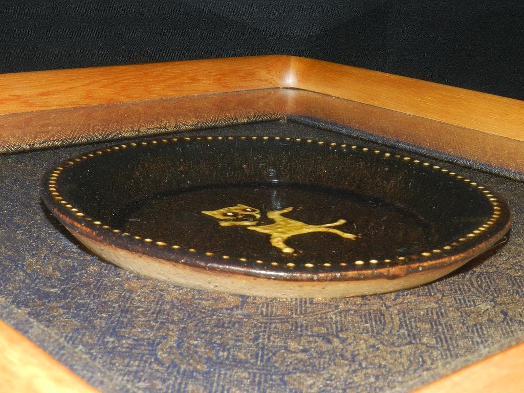 K92 人気作家 舩木研兒 陶板 『 猫 』 民藝 額装 壁掛 真作保証