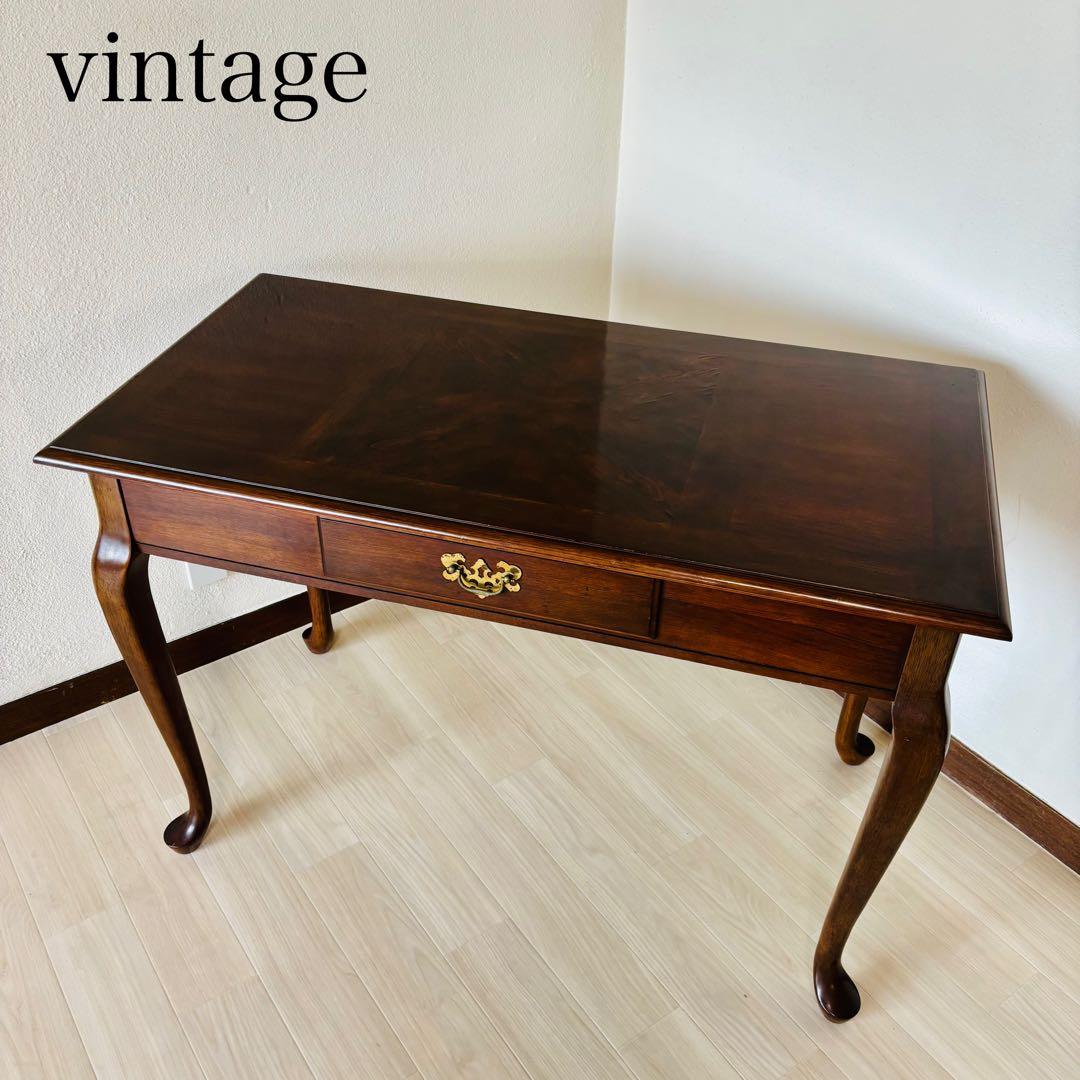 【希少品】　vintage アンティーク調　デスク　猫足　送料込み