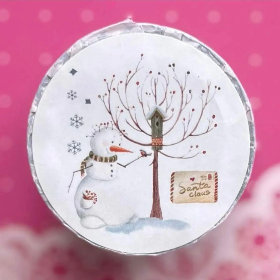 1754 PET 6cm×5m 圣诞童话镇　海外マステ　クリスマス　雪だるま