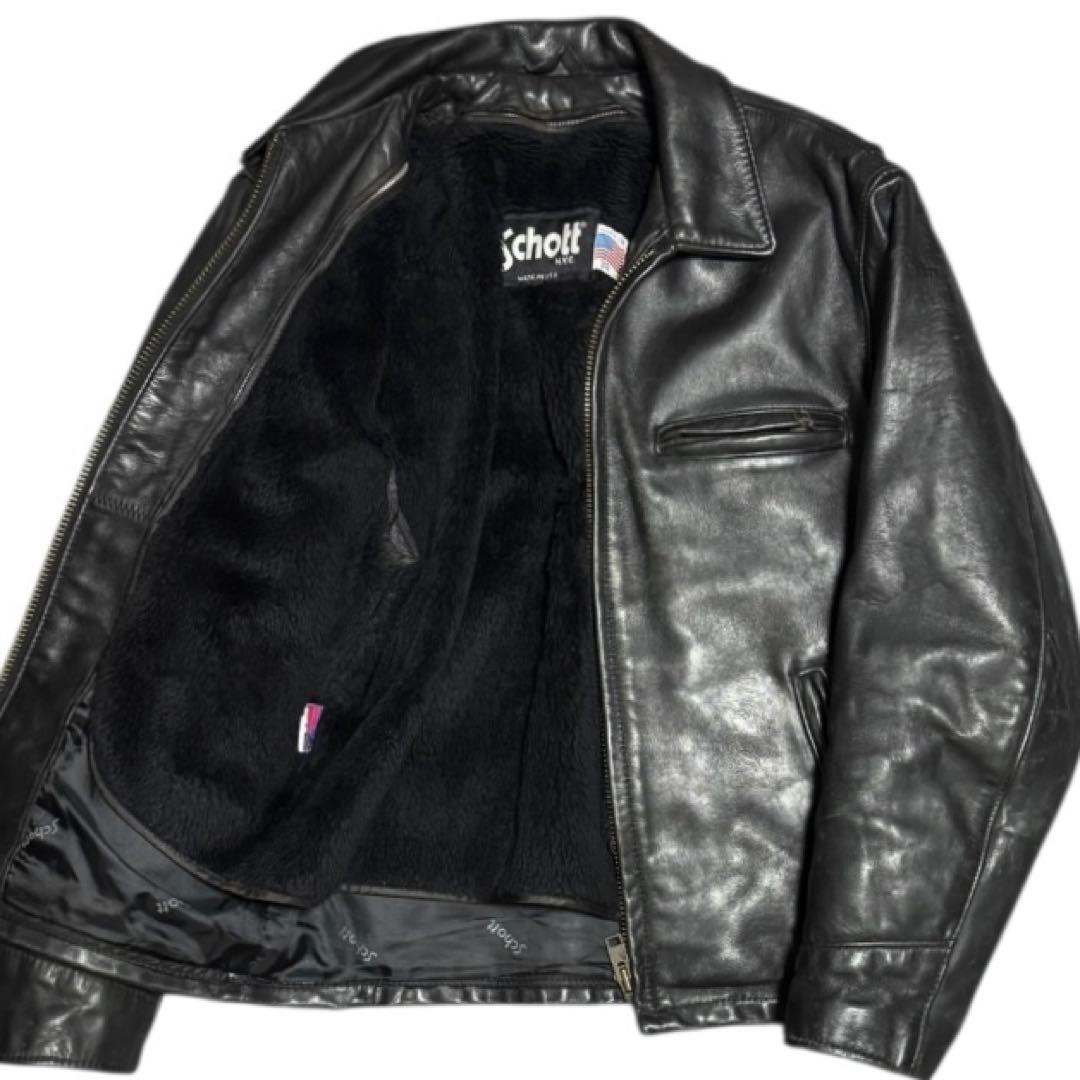 Schott 米国製 AT101 ボアライナー付 ライダースジャケット 38