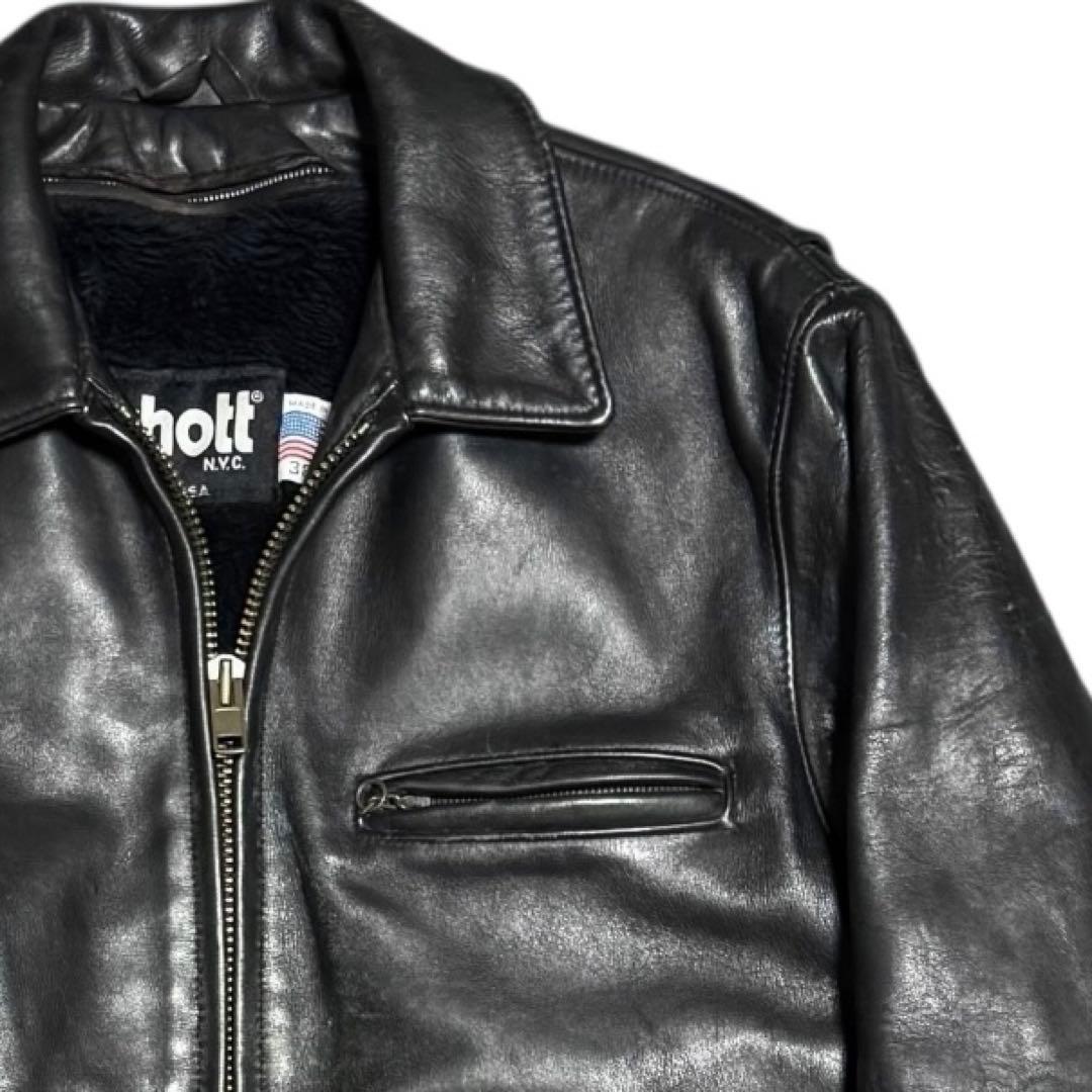 Schott 米国製 AT101 ボアライナー付 ライダースジャケット 38