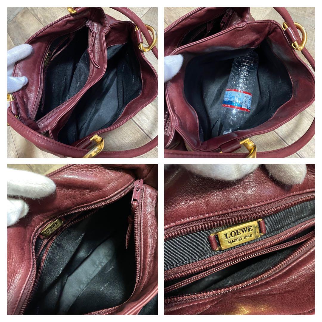 本物☆ロエベ アナグラム柄 ナッパレザー ワンショルダーバッグ ミニハンドバッグ