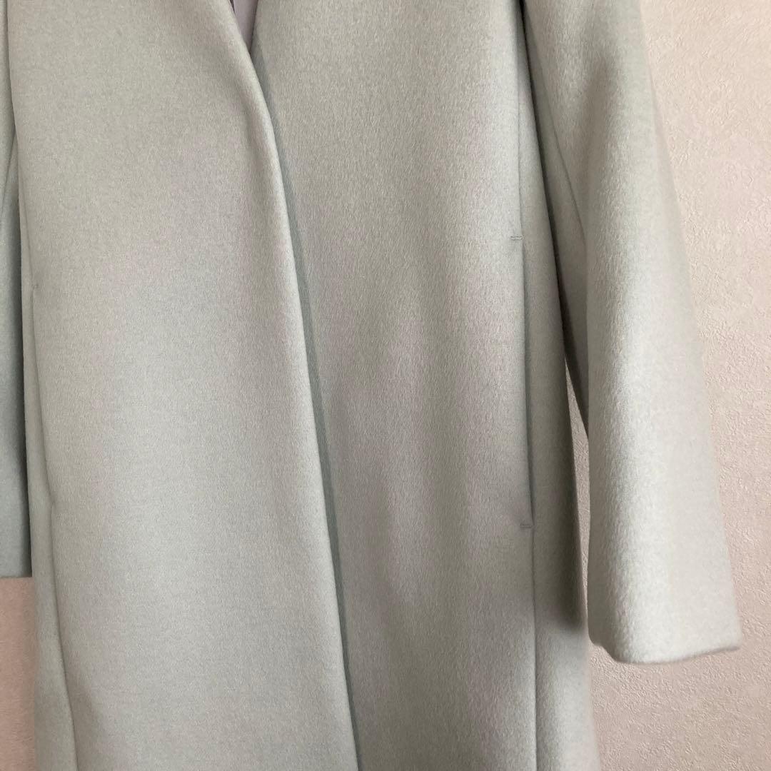 未使用品　ユナイテッドアローズ　ノーカラーウールコート ミントグリーン