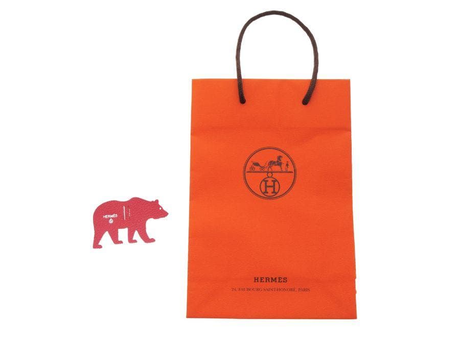 エルメス プティ・アッシュ ラッピングチャーム 熊 ベア レッド HERMES