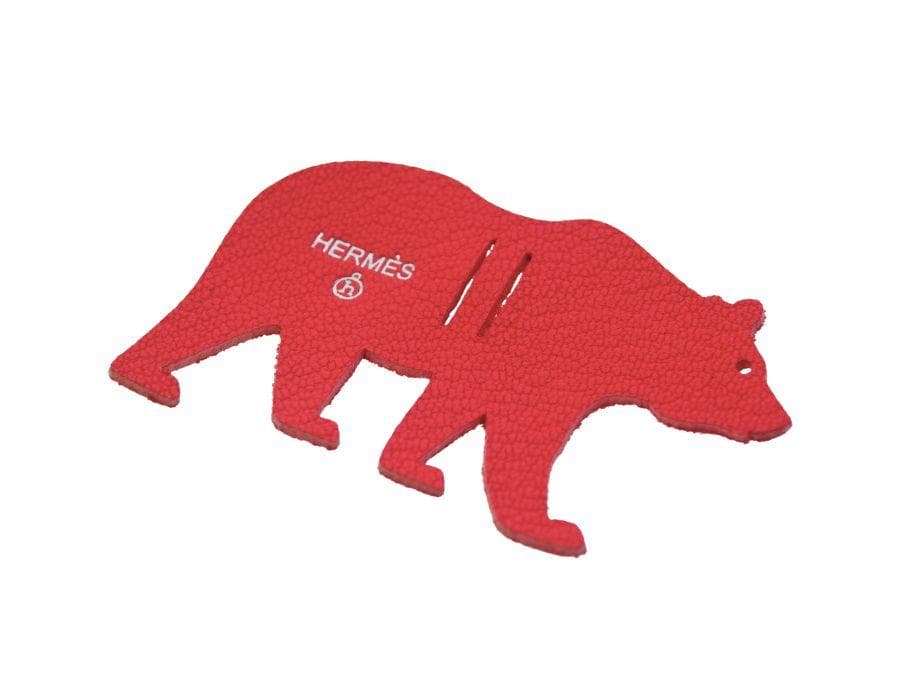 エルメス プティ・アッシュ ラッピングチャーム 熊 ベア レッド HERMES