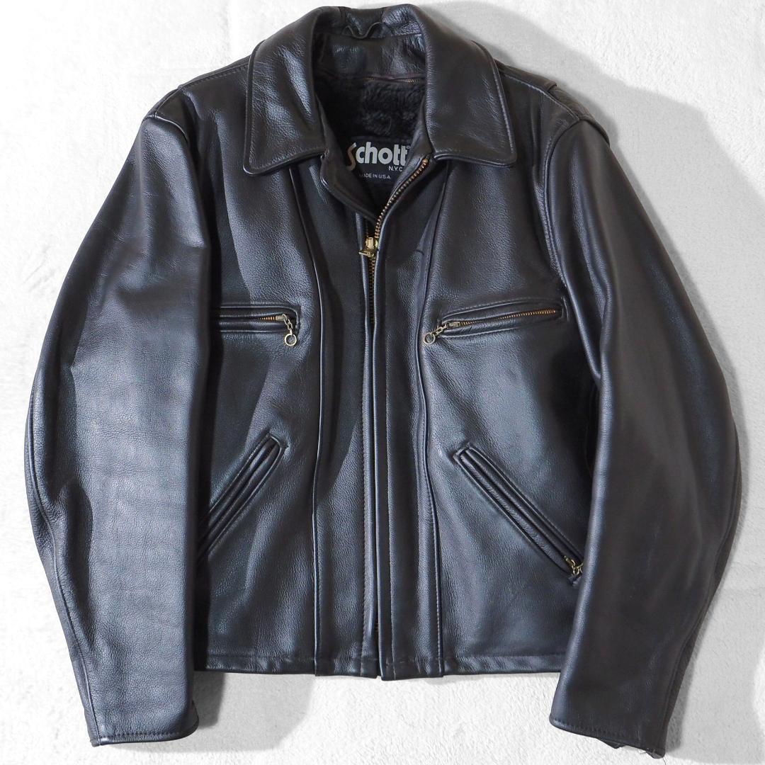 USA製 ショットSchott ライダースジャケット 680 ボアライナー 38
