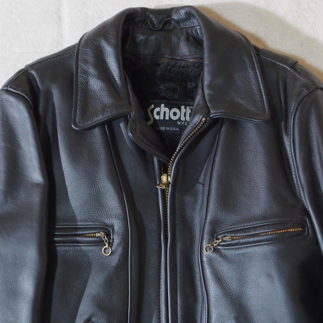 USA製 ショットSchott ライダースジャケット 680 ボアライナー 38