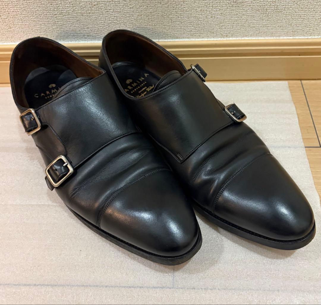 定価10万【CARMINA】カルミナ ダブルモンク 80250 UK8 黒