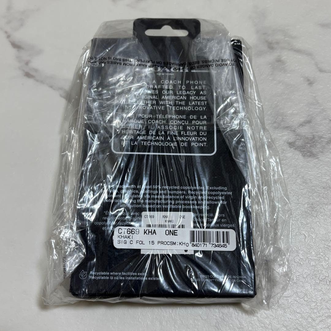 新品未開封COACH iPhone 15 PRO 手帳型スマホケース