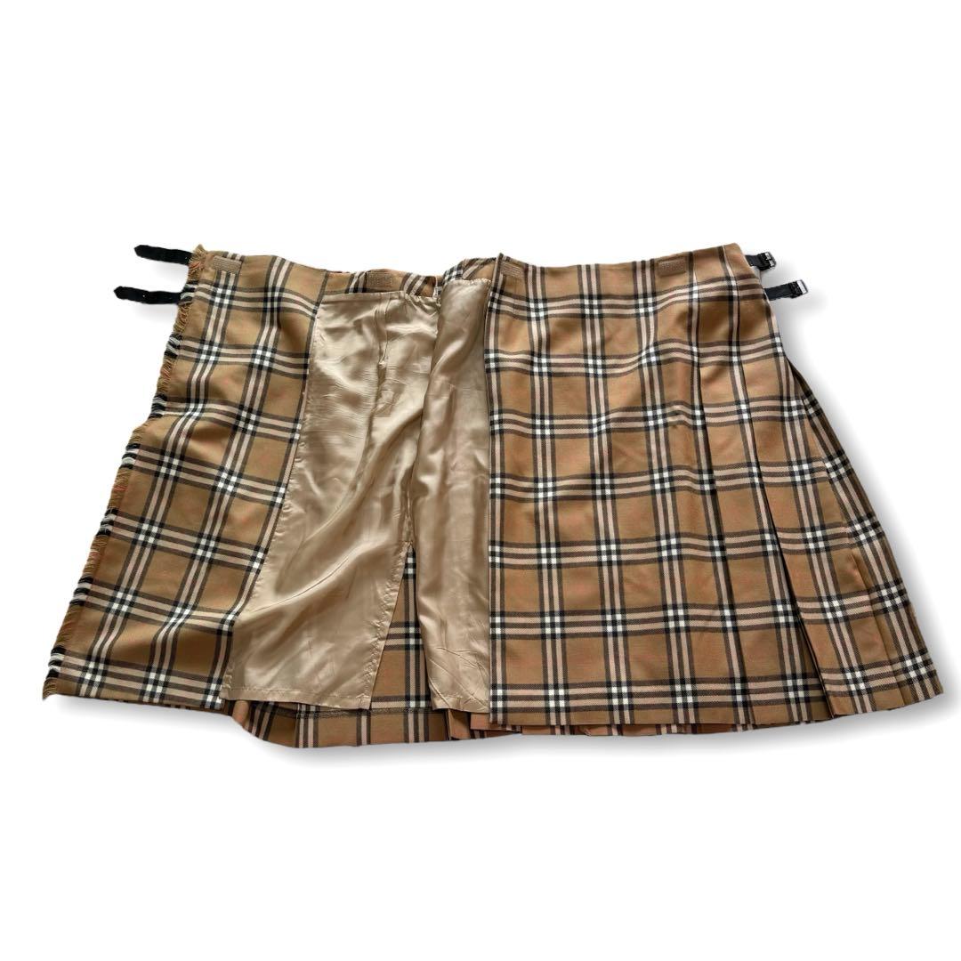 バーバリーロンドン ノバチェック プリーツスカート ベルト 大きいサイズ 15号