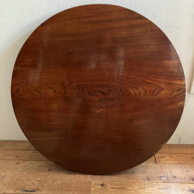 ヴィンテージ 古道具 欅 木製 円形 折りたたみ ちゃぶ台 骨董 レトロ こたつ