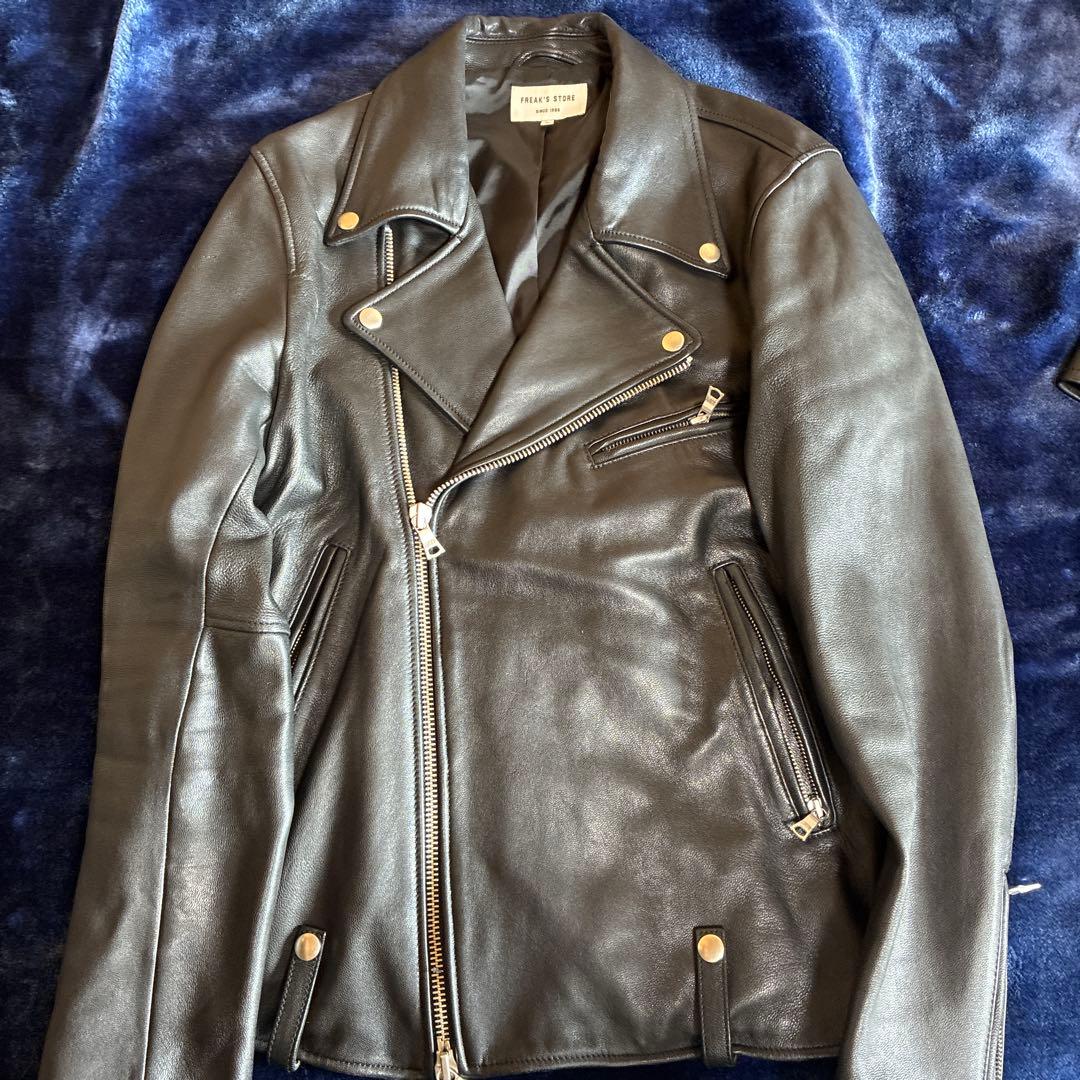 【美品】FREAK’S STORE レザージャケット ライダース　ダブル