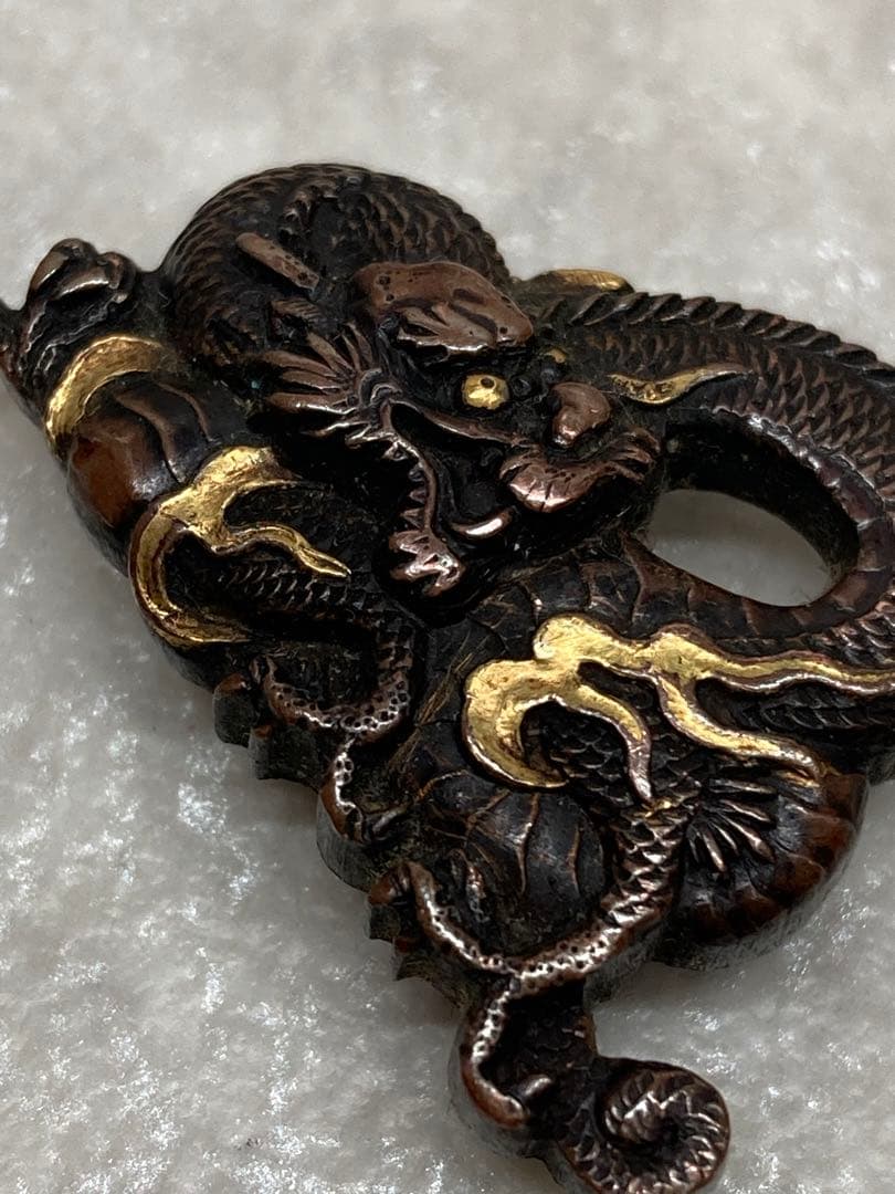 時代物 当時物 金工 帯留 龍 りゅう アンティーク