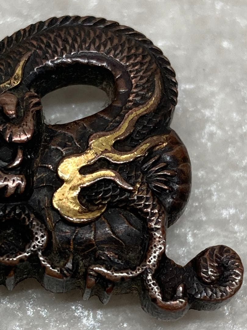 時代物 当時物 金工 帯留 龍 りゅう アンティーク