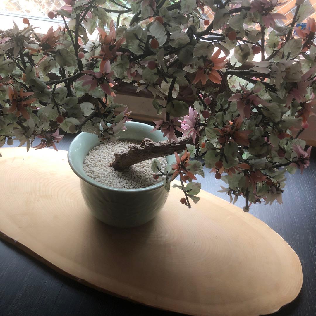 ガラス細工　玉石盆栽　フラワーベース　インテリア　置き物　植木　盆栽　豪華