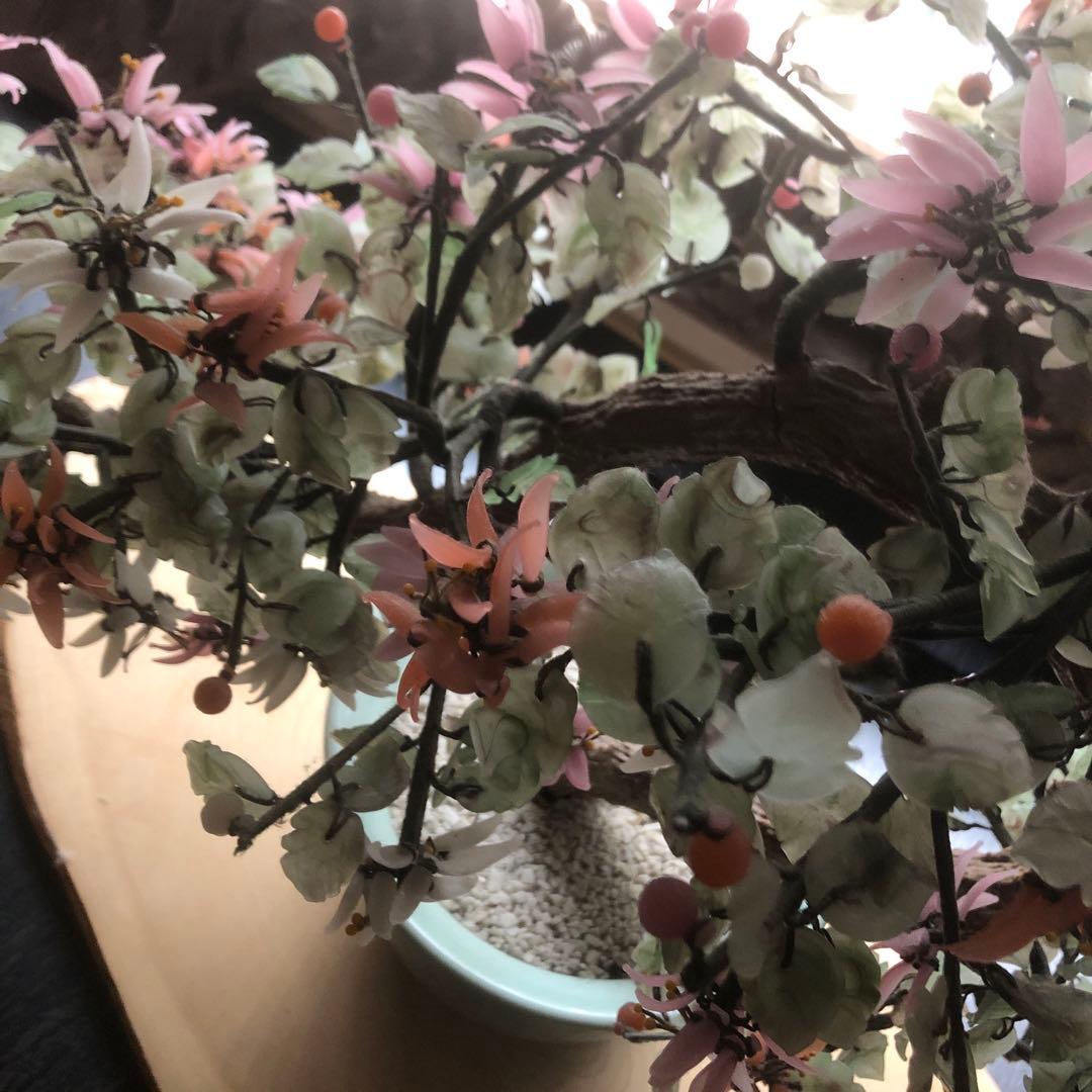 ガラス細工　玉石盆栽　フラワーベース　インテリア　置き物　植木　盆栽　豪華