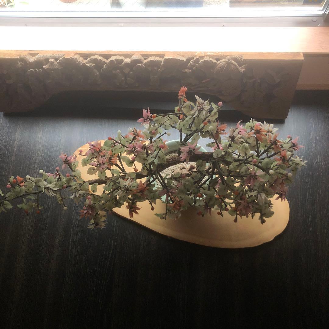 ガラス細工　玉石盆栽　フラワーベース　インテリア　置き物　植木　盆栽　豪華