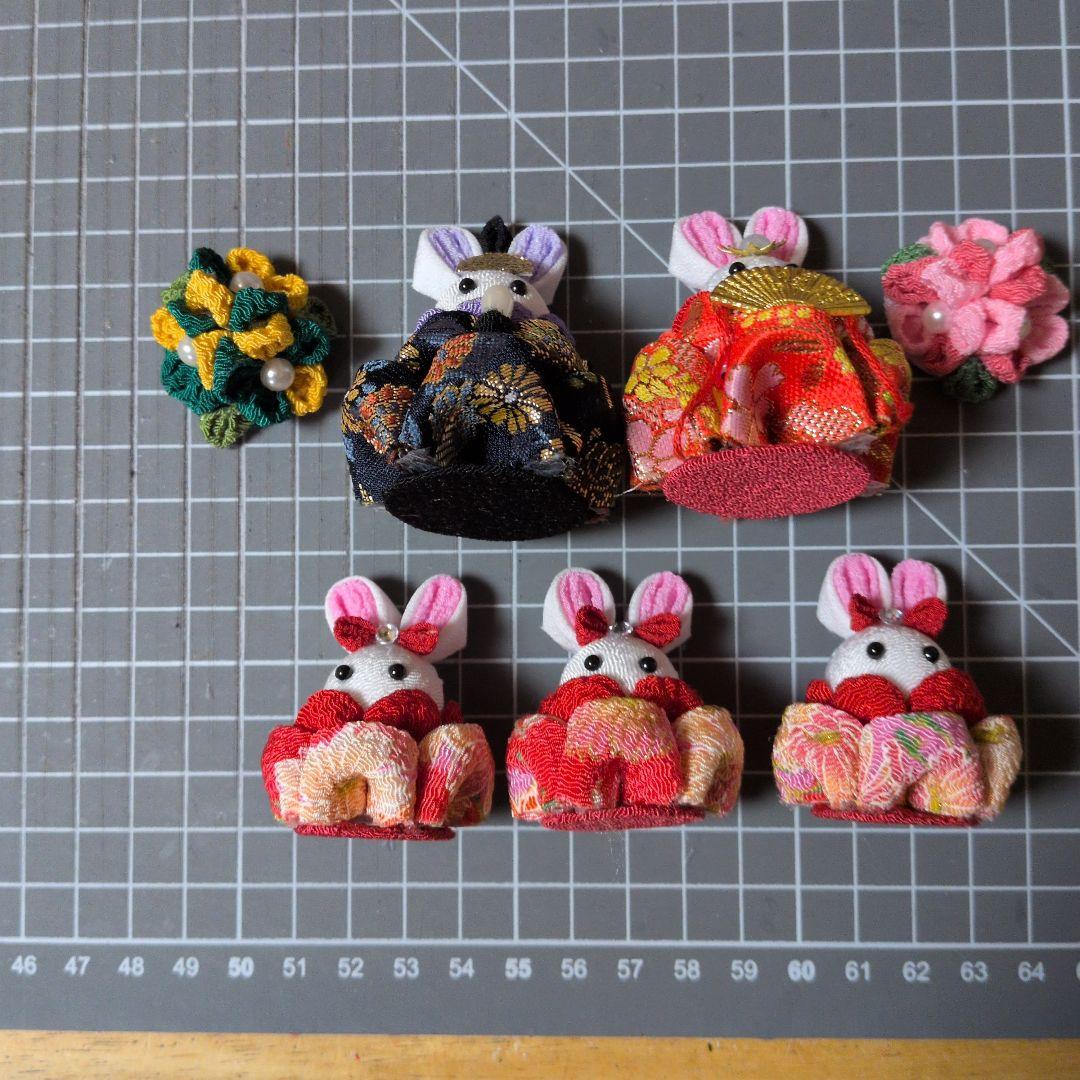 つまみ細工 吊るし飾りと雛飾りセット　 雛壇 　赤