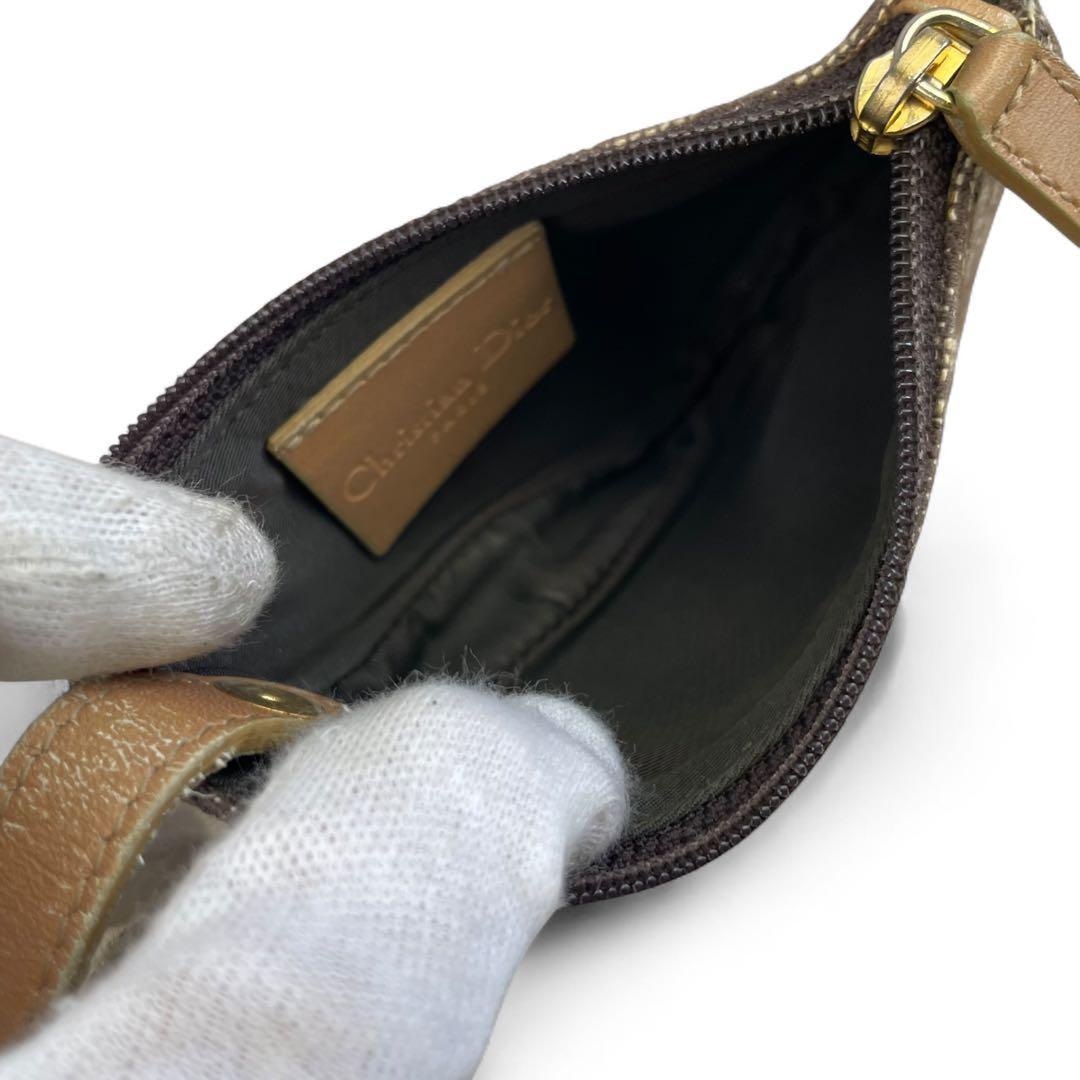 クリスチャンディオール　トロッター　サドル　ケース　ゴールド金具　ブラウン