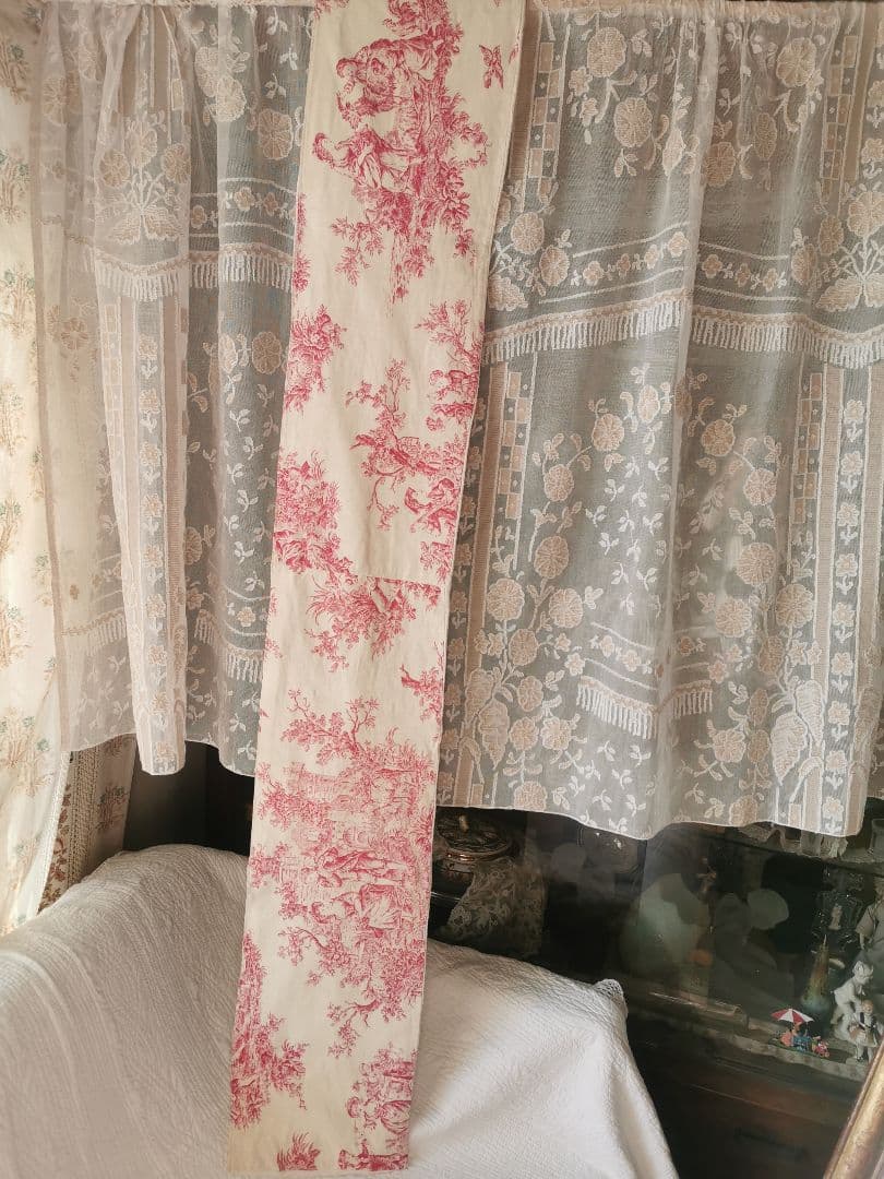 アンティークトワルドジュイ 子供とカップルと天使 田園風景 ランナー マフラー