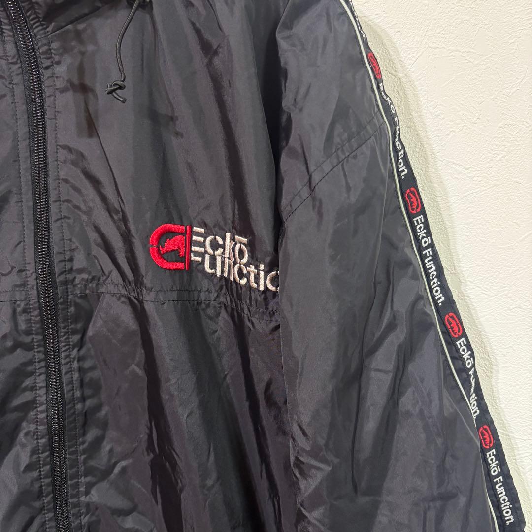 【ECKO UNLTD】ラインロゴ　ウインドブレーカー上下セット　メンズＸＬ　黒