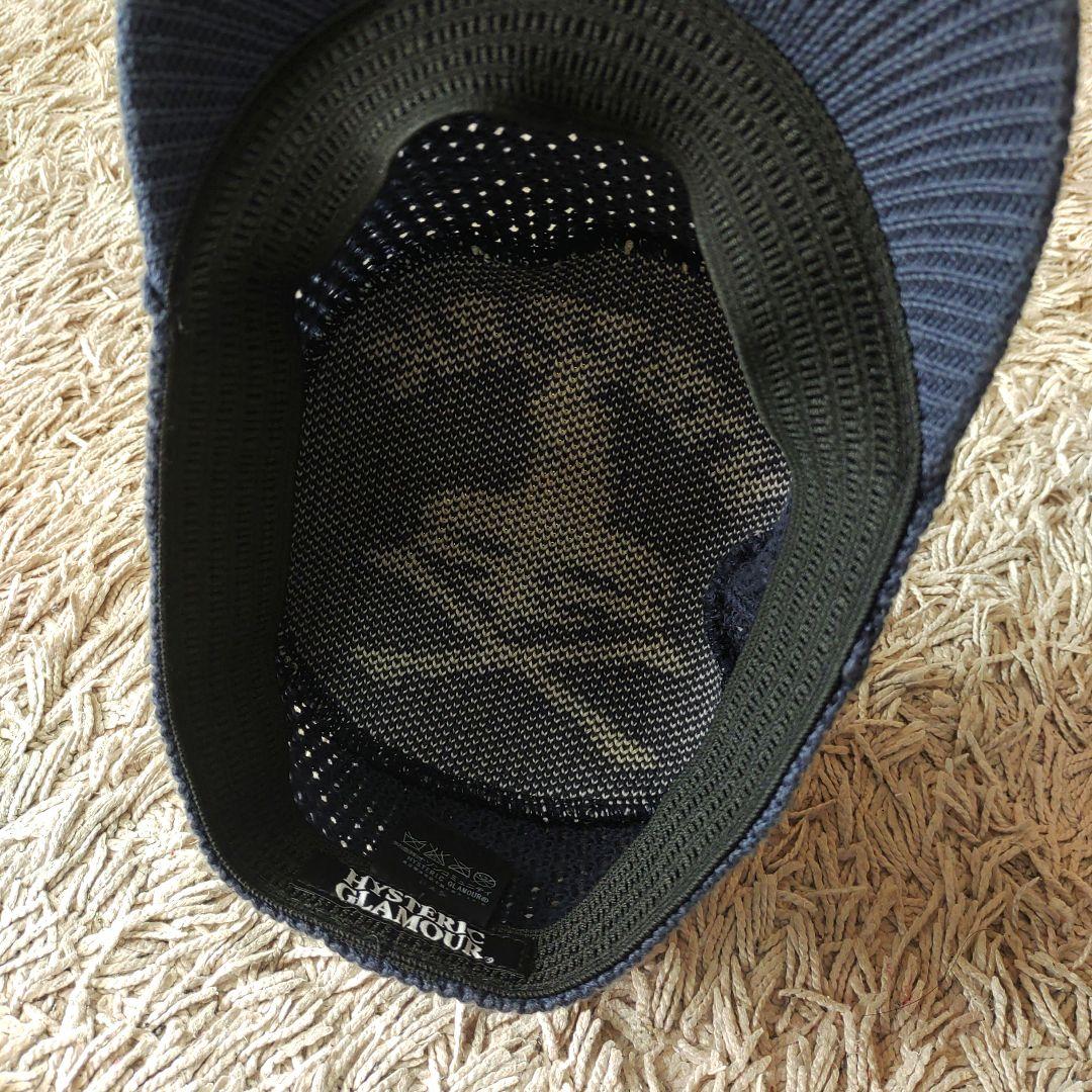 【良品】ヒステリックグラマー　ネイビー　ニットキャップ　ヒスガール